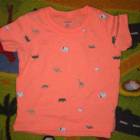 6mo 2 Carter’s top and 1 baby essentials onesie - Picture 2 of 4
